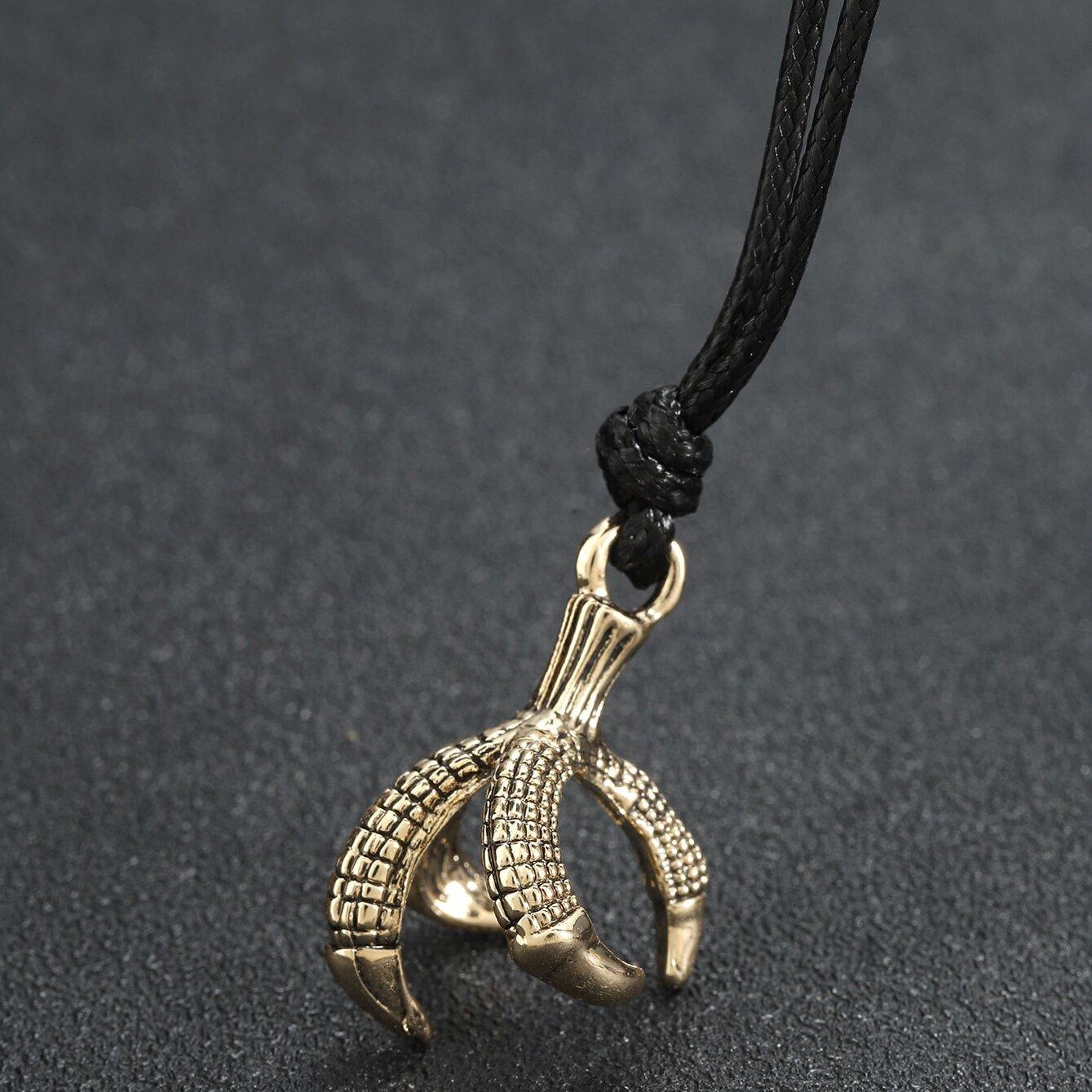 

Gothic Eagle Claw Pendant Necklace, Vintage Hip Hop Stainless Steel Choker, Edgy Statement Jewelry for Men