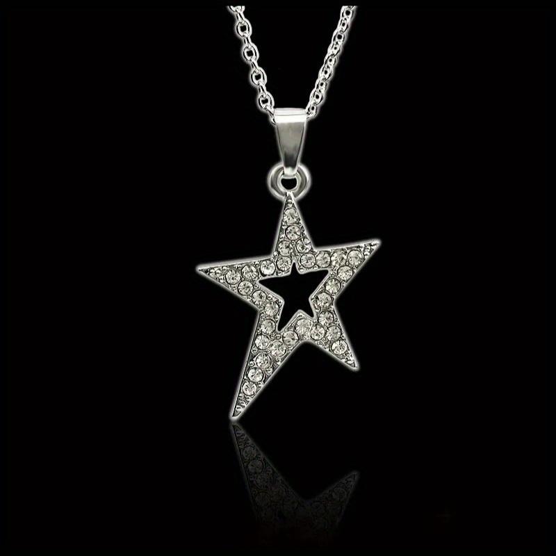 Korean Style Fashion Aesthetic Crystal Star Necklace Choker Punk Unique Pendant Necklace For Women Jewelry Y2K Accessories
