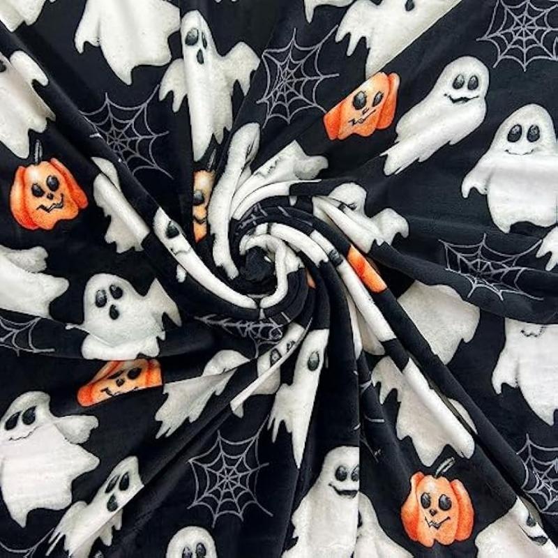 1pc Halloween Party Decor Blanket Scary Theme - Large Pumpkin Ghost Print - Spooky Decoration for Home, Office, Event