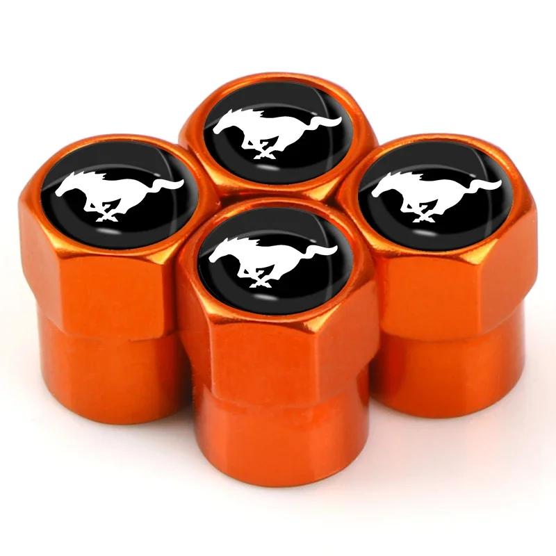 Car Sticker 2025 Hot New 4Pcs/Set Car Wheel Tire Valve Caps Metal Stem Cover For Ford Mustang Explorer FIESTA Focus Shelby GT350
