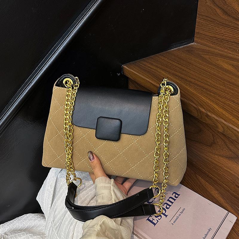 Retro women's bag texture shoulder crossbody color scheme chain bag fashionable personalized women's bag