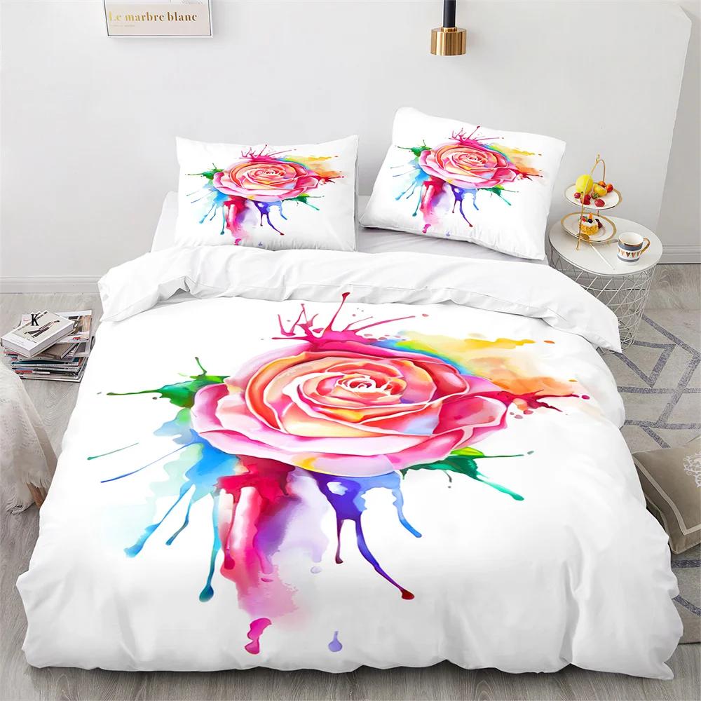 Valentine'S Day King Queen Duvet Cover Angel Cupid Bedding Set For Teens Adults Romantic Couple 2/3 Pcs Polyester Quilt Cover