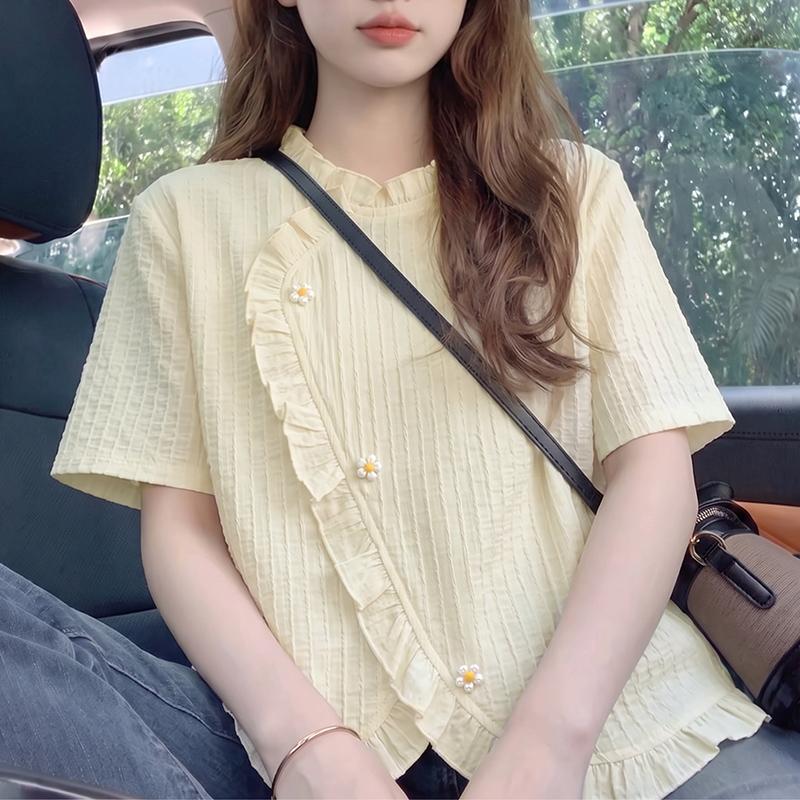 ZANZEA Women Casual Round Neck Solid Color Loose Short Sleeve Blouse