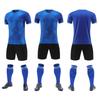 Custom Boys and Men Football Training Uniforms Blank Black Red Soccer Jersey Wear Set Automated Cutting Technique