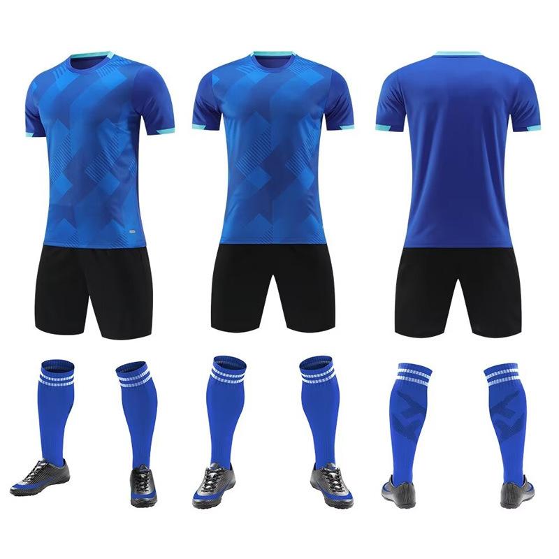 Custom Boys and Men Football Training Uniforms Blank Black Red Soccer Jersey Wear Set Automated Cutting Technique