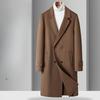100% Wool Men's Handmade Double-sided Woolen Coat Double-breasted Business Casual Woolen Coat Trench Coat Men's Coat