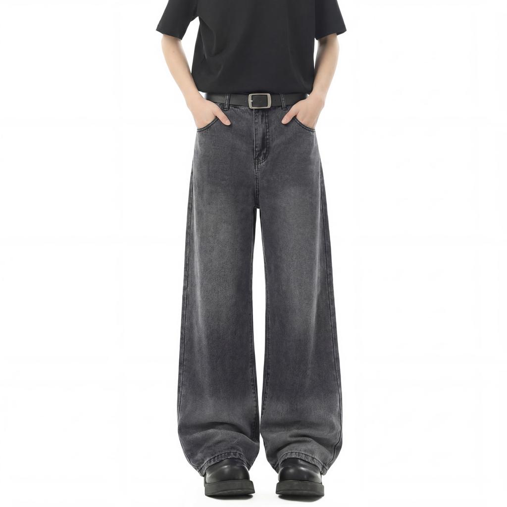 Lyocell Ice Silk Men's Summer Jeans Thin Straight Pants Men's Trend American Loose Casual Pants