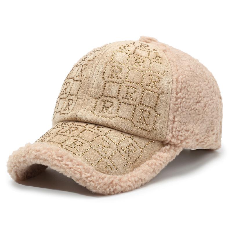 Female Autumn and Winter Hot Diamond Outdoor Warm Cap