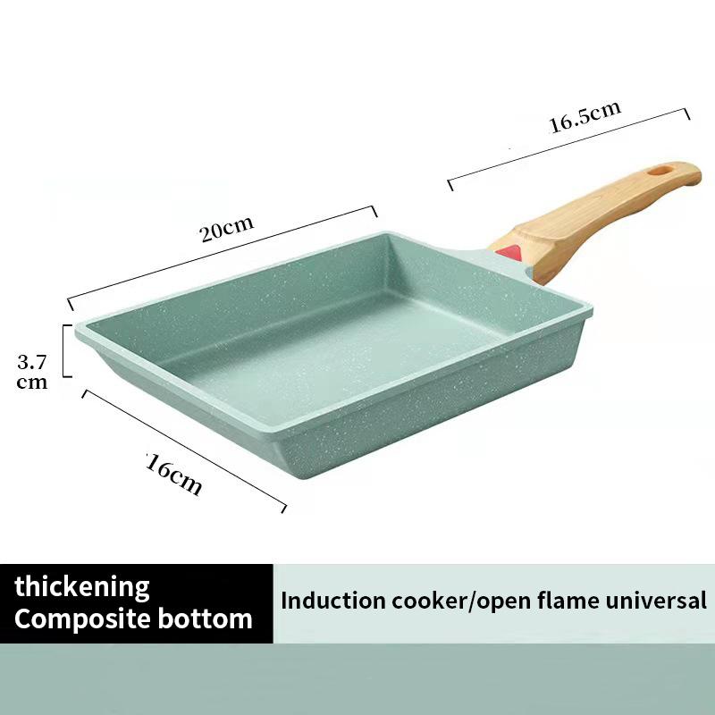 

Кухонная сковорода для яиц с омлетом, сковорода с антипригарным покрытием, бытовая сковорода для завтрака с омлетом в западном стиле 1PCS зелёный