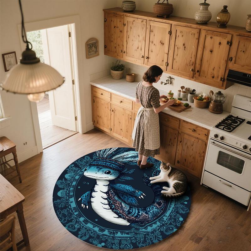 Salamander,Round Area Rug,Carpet Rug for Living Room Bedroom Sofa Playroom Decor,Non-slip Floor Mat