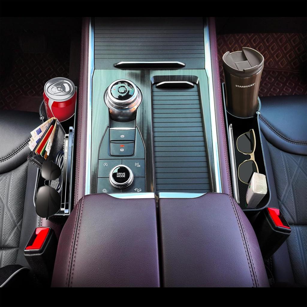 Car Seat Gap Filler Organizer,Multifunctional Car Seat Organizer,Adjustable Cup Holder Car Console Side Storage Box Holders Phone, Sunglasses,Car
