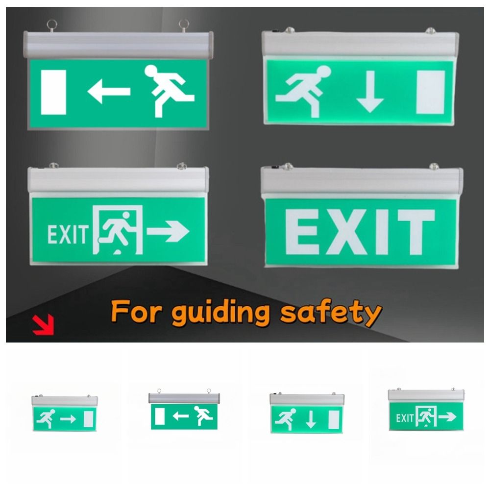 Commercial LED Emergency Sign Lamp Exit Sign Security Light 110-240V Neon Light  Mall