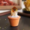1PC Natural Crystal Stones Set Mini Clay Pot Base Amethyst Quartz Healing Gemstones Potted Plant Style Feng Shui Home Decor