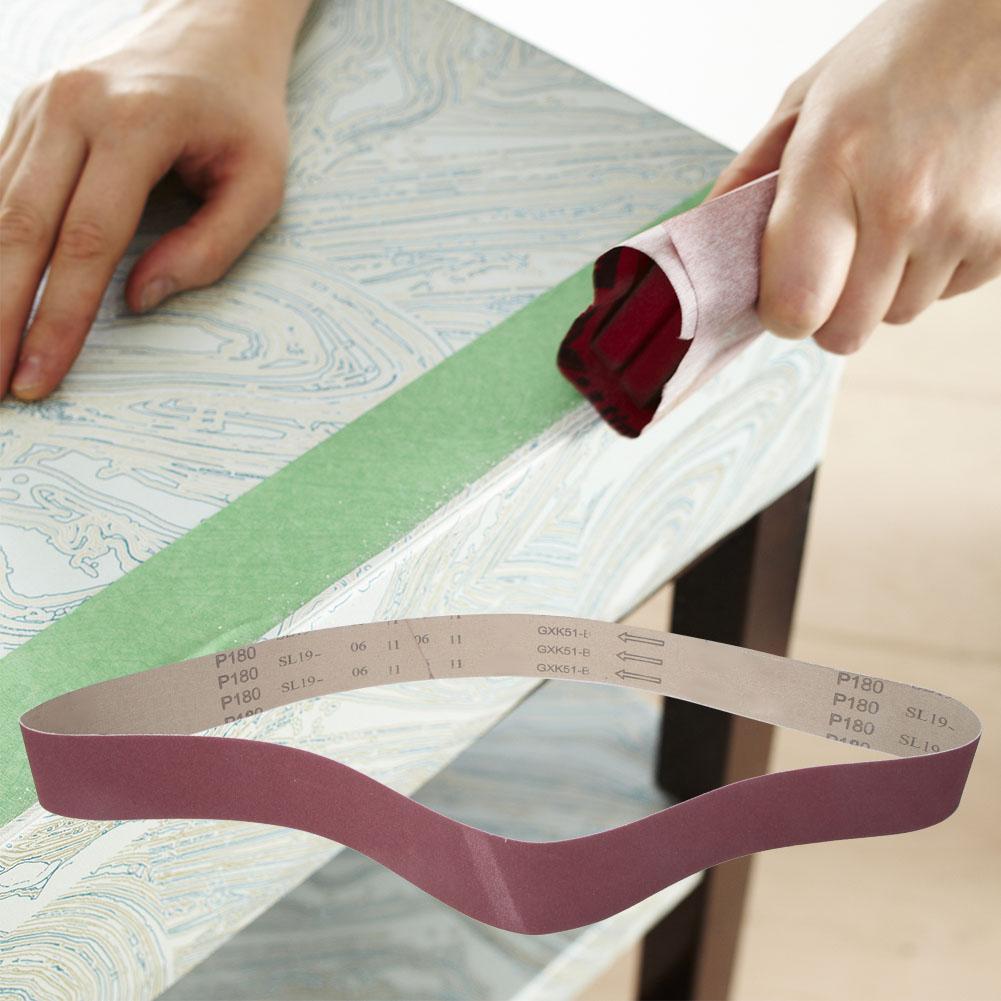 10 PCS Abrasive Sanding Belt Circular Grinding Belt 1220x50mm Aluminum Oxide GXK51 B(120#)