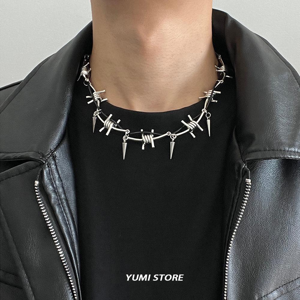 Punk Thorn Rivet Necklace For Man Woman Retro Hip Hop Clavicle Chain Female Y2K Jewelry Hot Girl Choker Accessories Wholesale