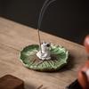 Frog Turtle Crab Animal Lotus Incense Burner Ceramics Sleep Aid Lotus Tabletop Incense Base Zen Chinese Style Desk Decor