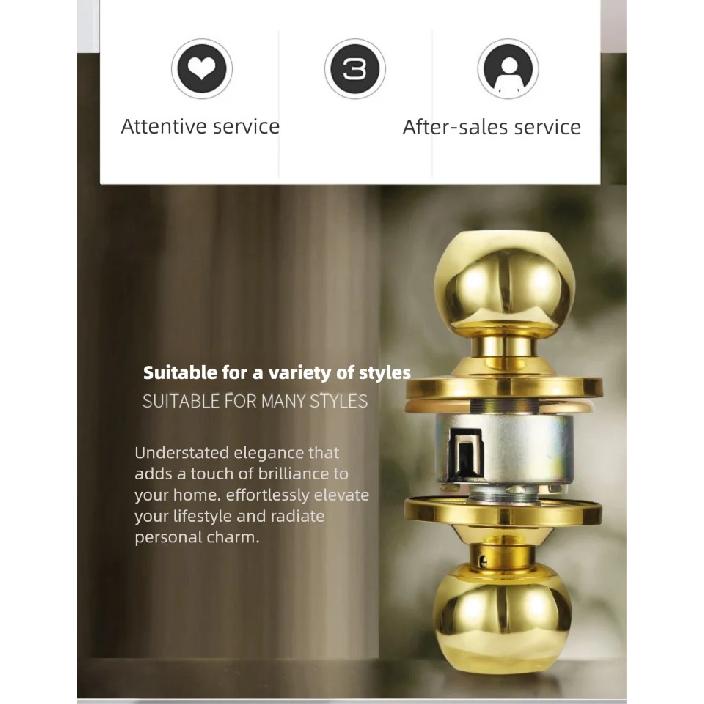 Stainless Steel round Ball Door Knobs Passage Entrance Lock Handle for Bedrooms Living Rooms Hardware Accessories