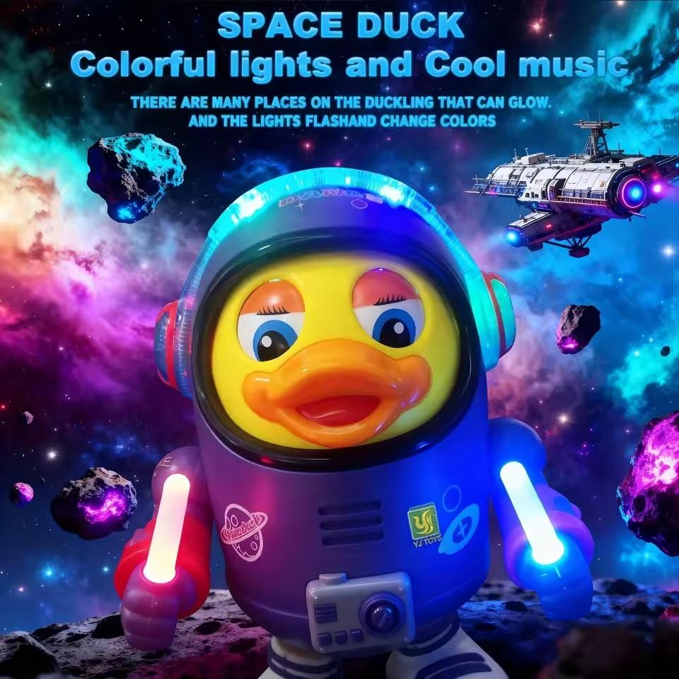 Baby Duck Toy Musical Interactive Toy Electric with Lights and Sounds Dancing Robot Space Elements for Infants Babies Kids Gifts