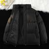 Herren Winter Daunen-Baumwolljacke im koreanischen Stil - Stehkragen, einfarbig, vielseitig, lockere Passform, Partnermantel