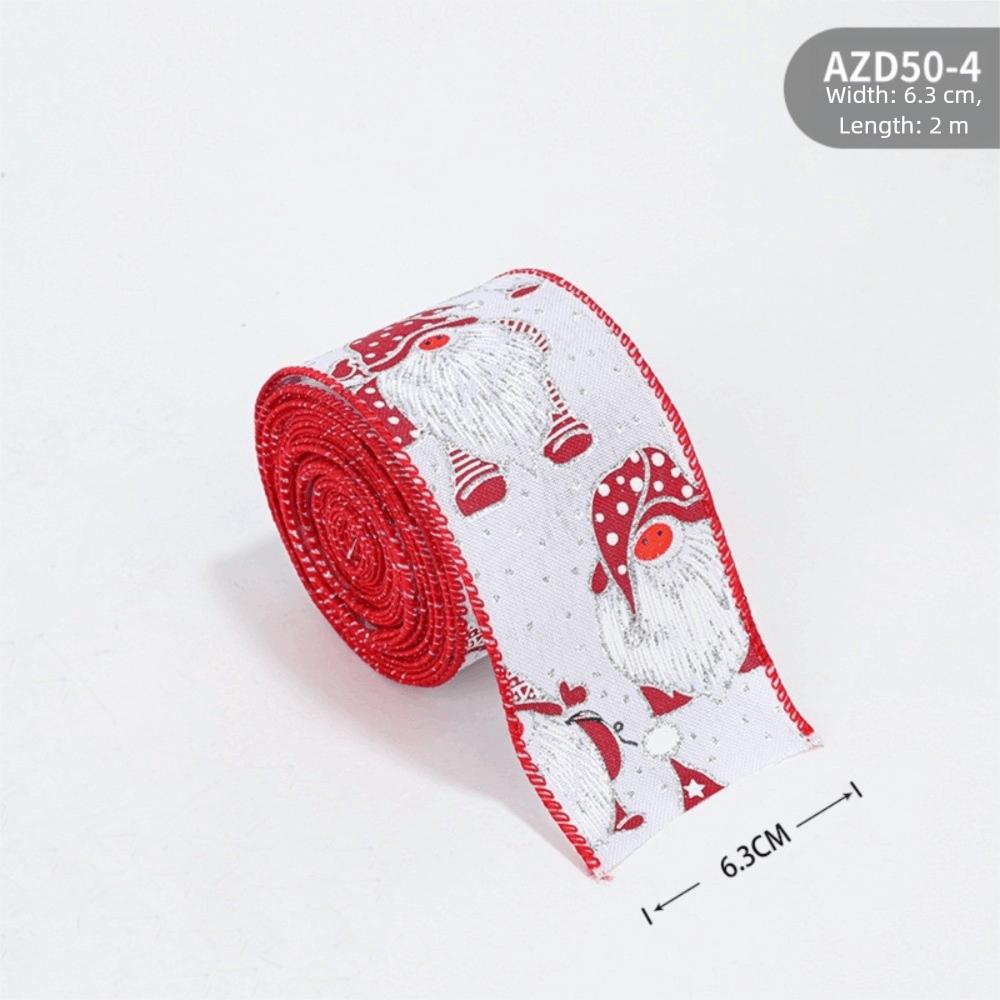 

2m Christmas Ribbon Lmitation Linen Christmas Tree Ribbon New Burlap Ribbon Gift Box Decoration D