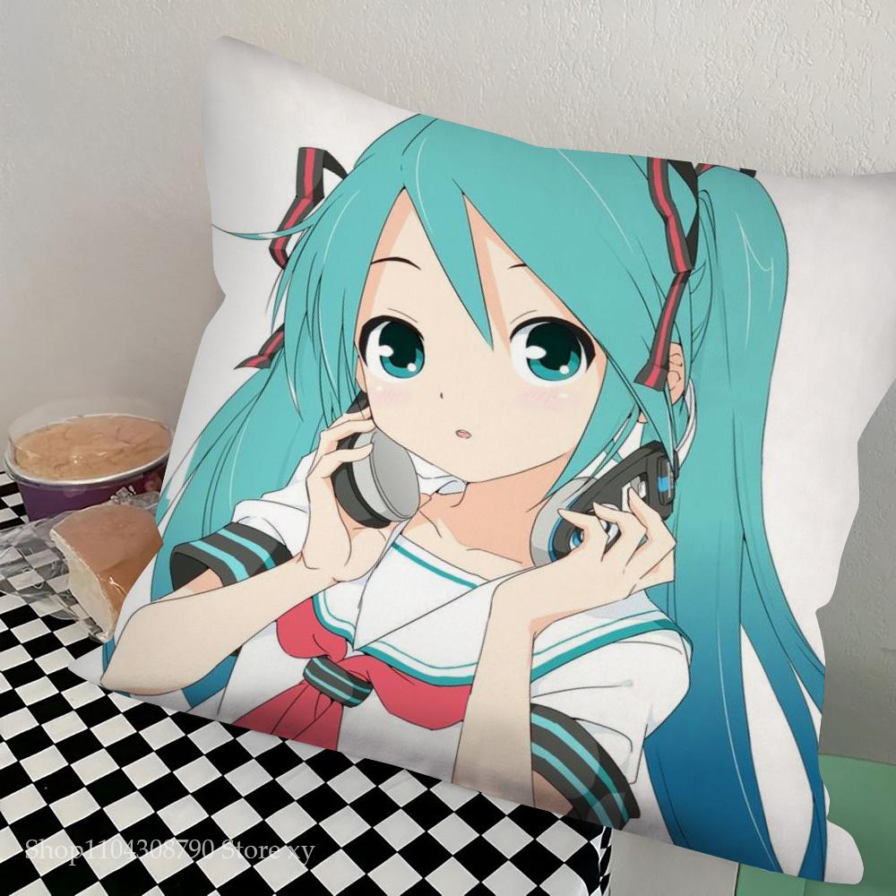 1Pc H-Hatsunes M-Miku Pillow Case Square Bedroom Sofa Leisure Comfort Cushion Car Living Room Home Decoration