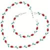 Light Luxury AAAAA Zircon Bracelet & Necklace Women's Exquisite Tulip Plant Design Jewelry Set