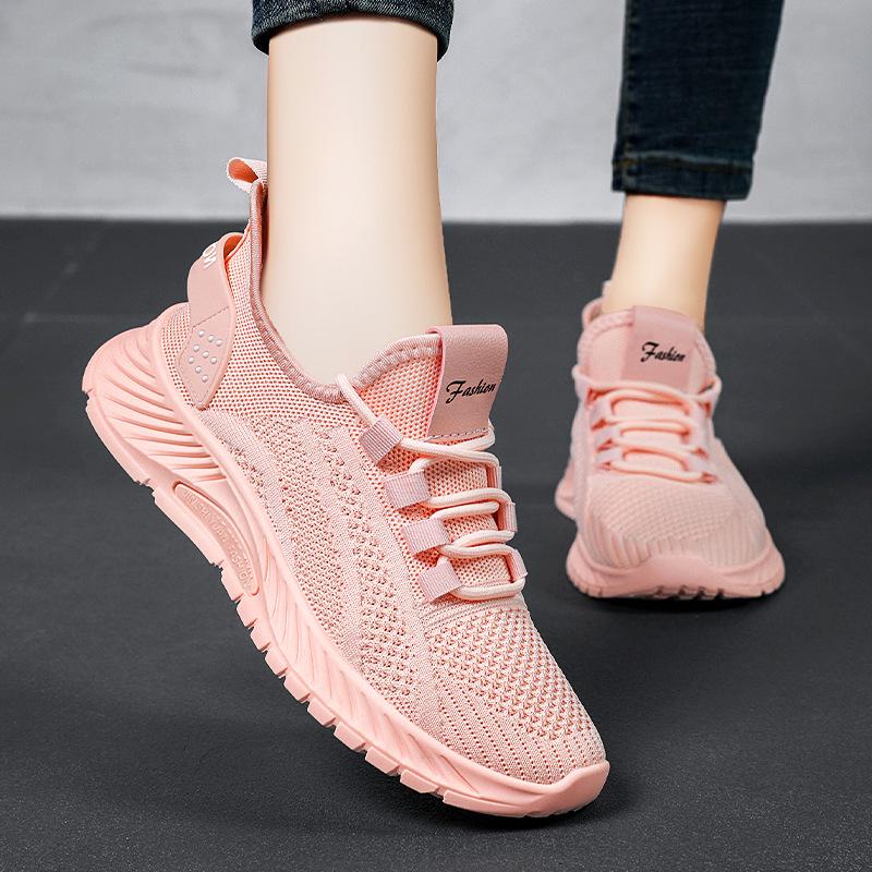 Women's Breathable Flyknit Running Shoes - Unisex Casual Couple Sneakers