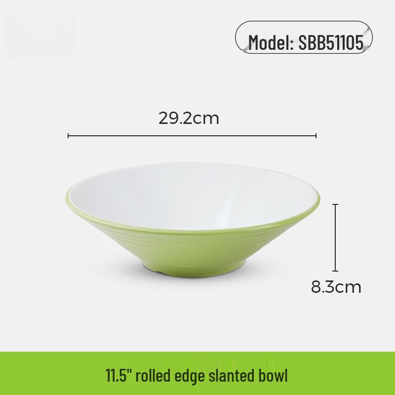 Wuhe 11.5-inch Two-Tone Melamine Slanted Bowl
