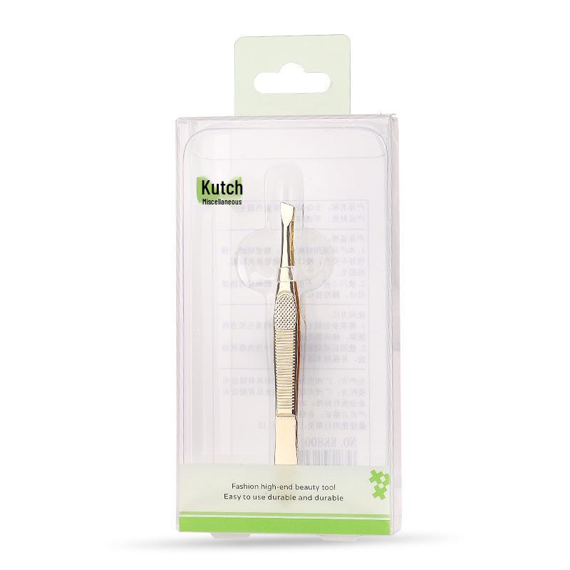 Kaqiduo Duo Luxury Gold Stainless Steel Precision Eyebrow Tweezers with Flat Slanted Tip for Hair Removal KK800