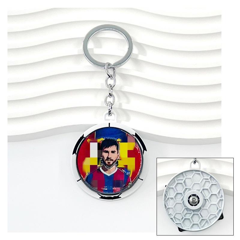 Chelsea AC Milan Barcelona Messi Real Madrid Ronaldo Football Keychain Turning Fan Pendant Blind Box Gift