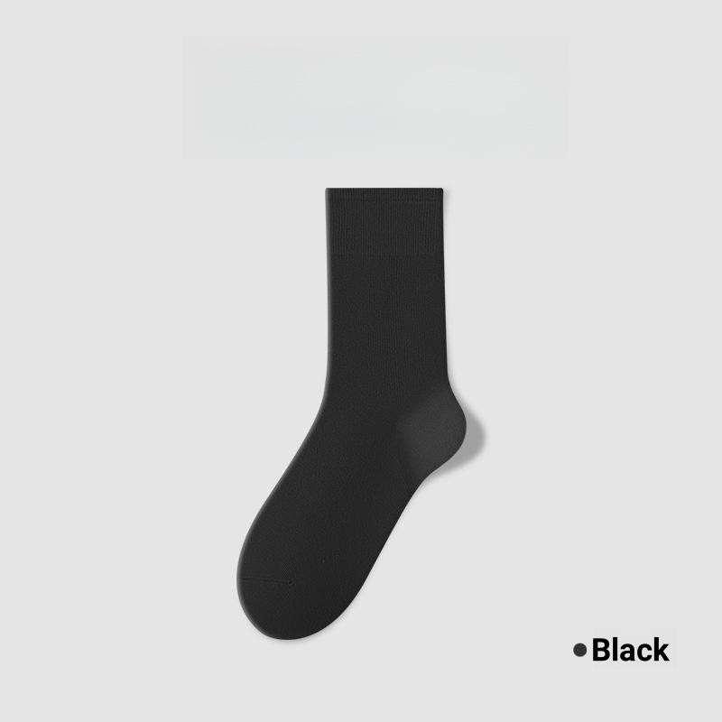 1/5 Pairs Cotton Socks Women Seamless Soft Crew Socks Medium Tube Long Loose Casual Solid Color Anti-Pilling Breathable