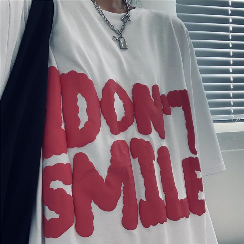 100% Cotton T-shirt Summer Letter Print T Shirt for Women Clothes Harajuku Oversized T-shirts Y2k Tops Hip Hop Streetwear