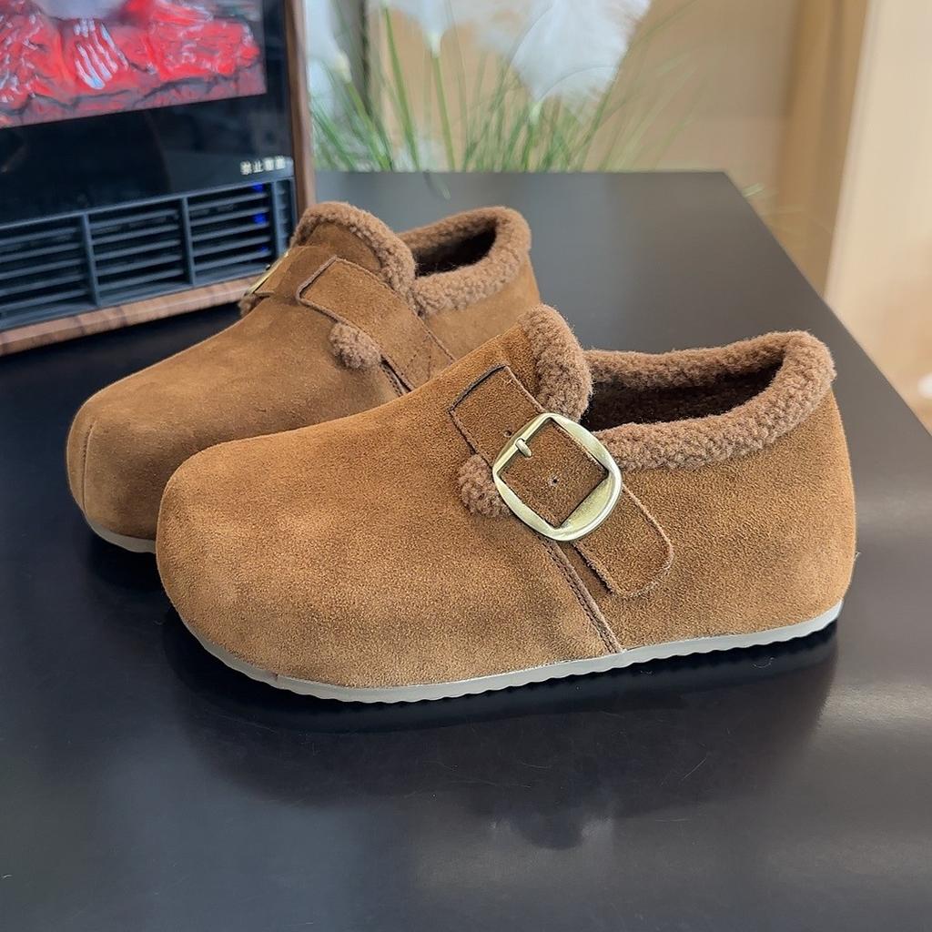 Women's Large Size Two Wear Soft Sole Heightening Warm Fur One Winter Non-slip Snow Boots Plush Lining Outdoor Sports Cotton Fur Cotton Shoes