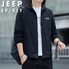JEEP SPIRIT Men's Spring Autumn Windproof Stand Collar Jacket
