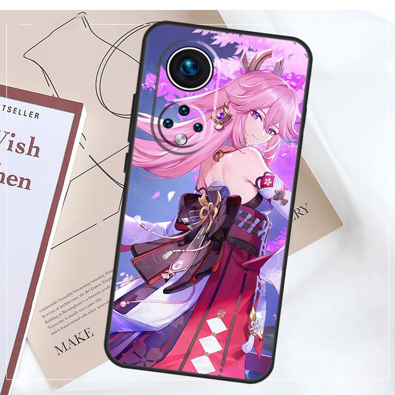 Genshin Impact Yae MIko Case For Honor Magic 8 7 5 6 Pro Win RT 50 70 90 200 400 Lite X8b X8c X9a X9b X9c X9d Cover