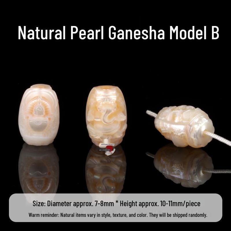 Exquisitely Carved Ganesha Elephant Buddha Natural Freshwater Pearl Spacer Beads for DIY Jewelry