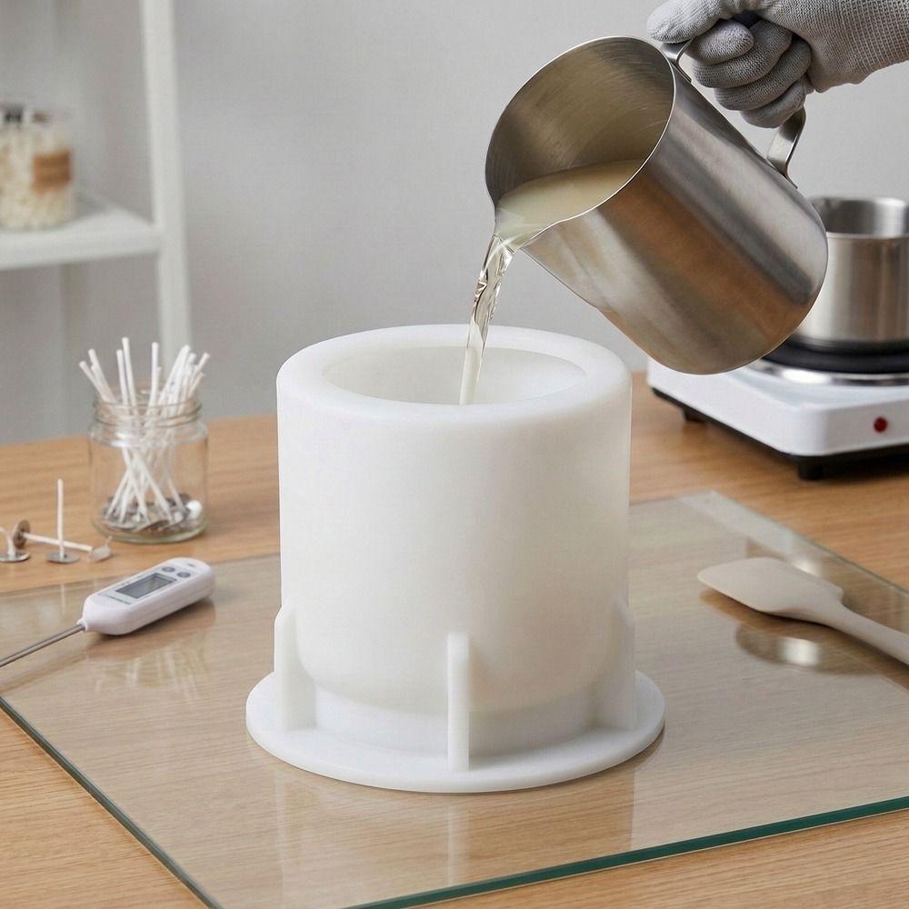 Bow Pattern Candle Cup Mold Non-Stick Candlestick Mold Portable Storage Jar Mould  Candle Making