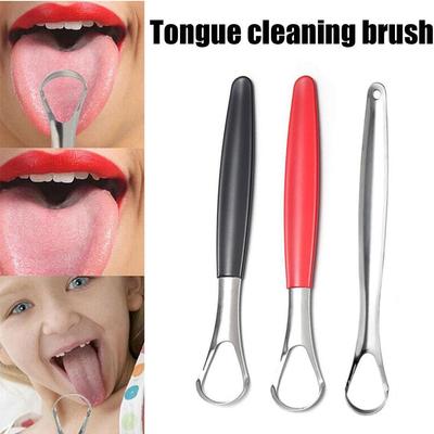1Pc Stainless Steel Tongue Scraper Tongue Coating Cleaner Tonguecoating Brush Cleaning Tongue Coating Removing Bad Breath Oralca