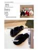 Pantofole da donna in cotone peluche incrociate a punta aperta Autunno/Inverno 2022