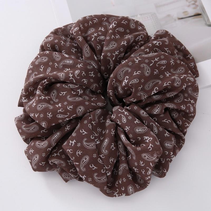 

Large Hair Band Elastic Chiffon Scrunchies Floral Print Malaysian Bunch Hair Tie Oversized Volumizing Malaysian Rubber Band