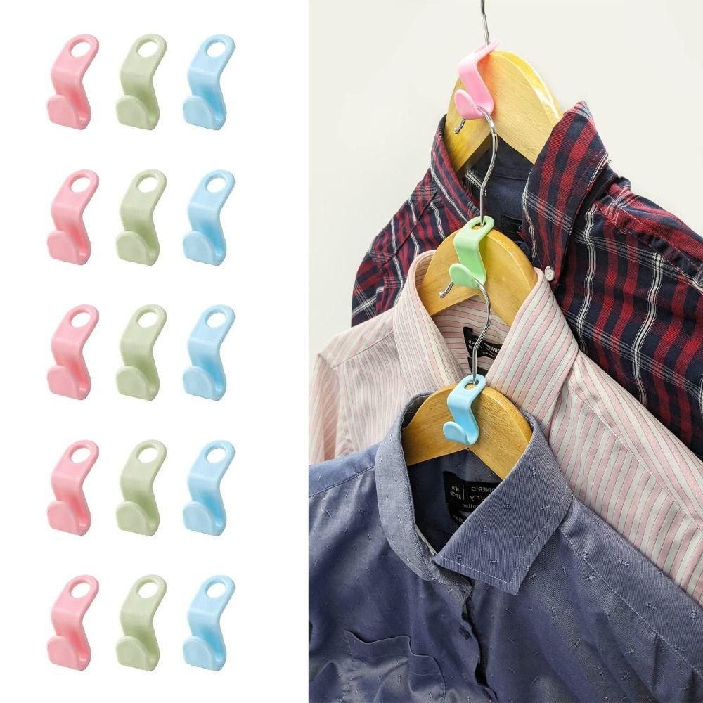 10/30/60Pcs Multi-function Connector Cascading Hook Saving-Space Wardrobe Organizing Hooks
