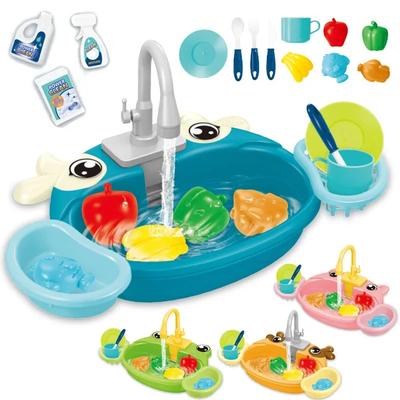 Children's Play Cooking Space Playthings Water Pretend House Children Can Drain Wash Basin Sink Kids Kitchen Kit Toy Ideal for Boys Girls Gifts