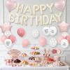 Lausatek Birthday Balloon Decoration Set Balloons Letters Garland Heart Star Clear Dot Party Decor Dusk White Pink for Boys and Girls