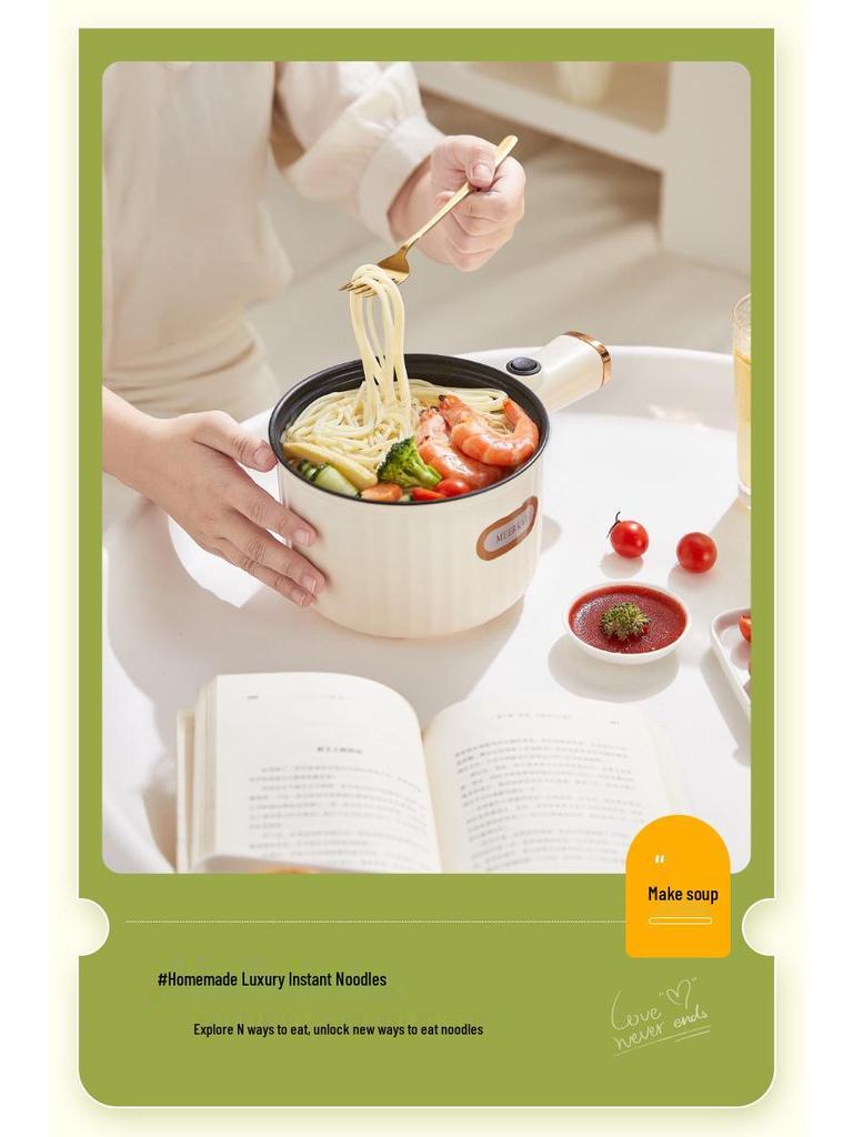 Kompakter elektrischer Hot Pot für Studentenwohnheime - Multifunktionaler Antihaft-Nudel- und Breikocher, Geringe Leistung, 110V