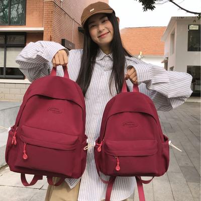 Schultasche Herbst und Winter neuer Rucksack einfache Atmosphäre Mittelschule Oberschule College-Student Schultasche Freizeit Einkaufen einfarbig