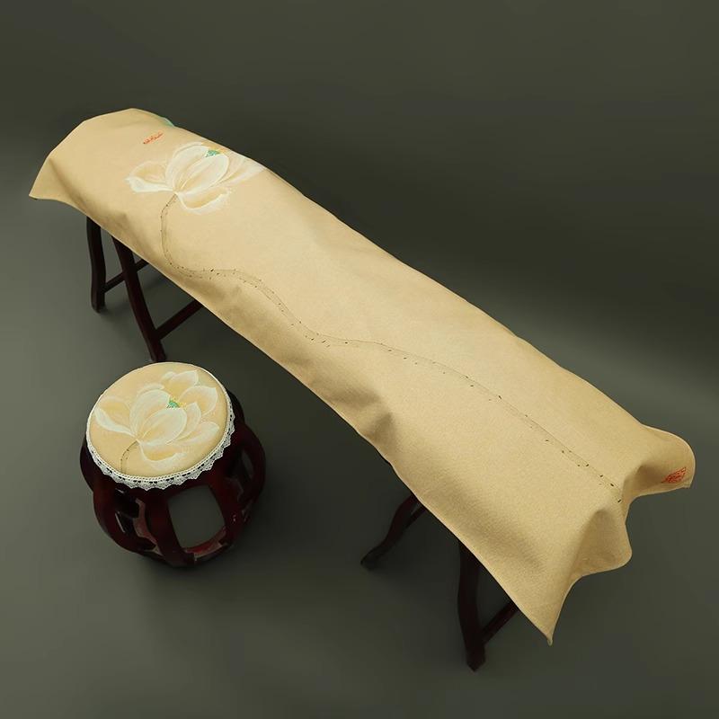 163-165cm Chinese Ancient Style Elegant Guzheng Cover Dust Cover Edge Classical Literary Piano Organ Keyboard Furniture Cover