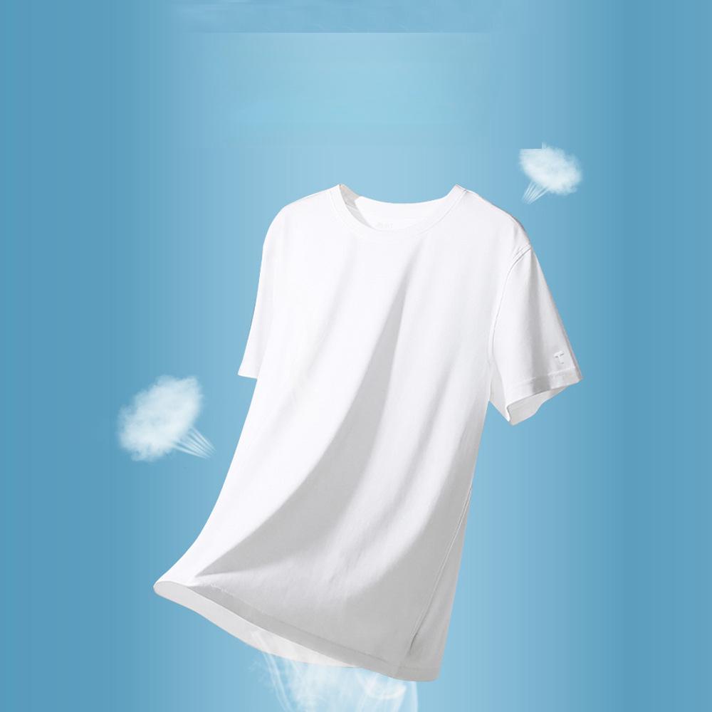 Xinjiang Baumwolle Rundhals Bottoming T-Shirt Kurzarm T-Shirt Herren Loose Summer Halbarm Vielseitiges Herren Bottoming Shirt