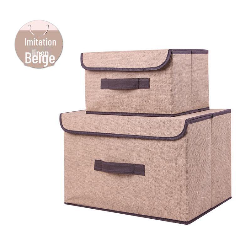 Portable Dustproof Cardboard Storage Box with Cover for Clothes and Toys