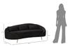 Sofa 3-Sitzer Oslo Mit Kissen Schwarz Cm 185X84X68