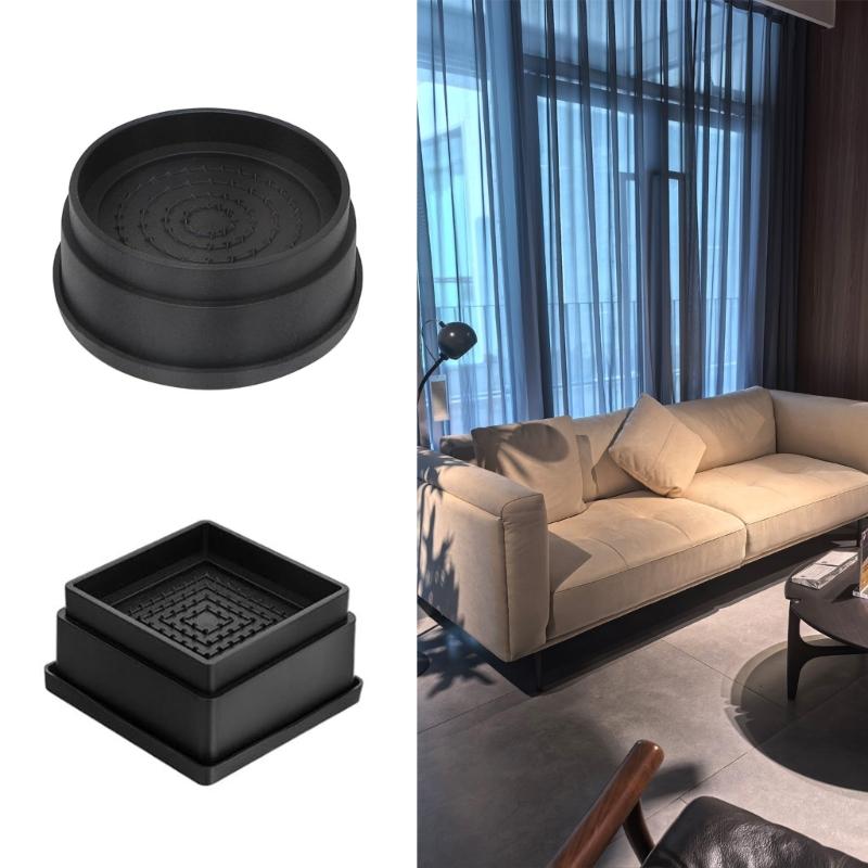 6Pcs Adjustable Bed Furniture Risers Heavy Duty Bed Lifts Risers With Rubber Pad for Couch Desk Sofa Table Enduring